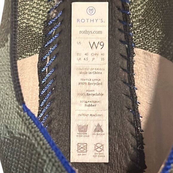 Rothy's Olive Green Camo Round Toe Knit Slip On Flats Size 9 - Picture 11 of 11